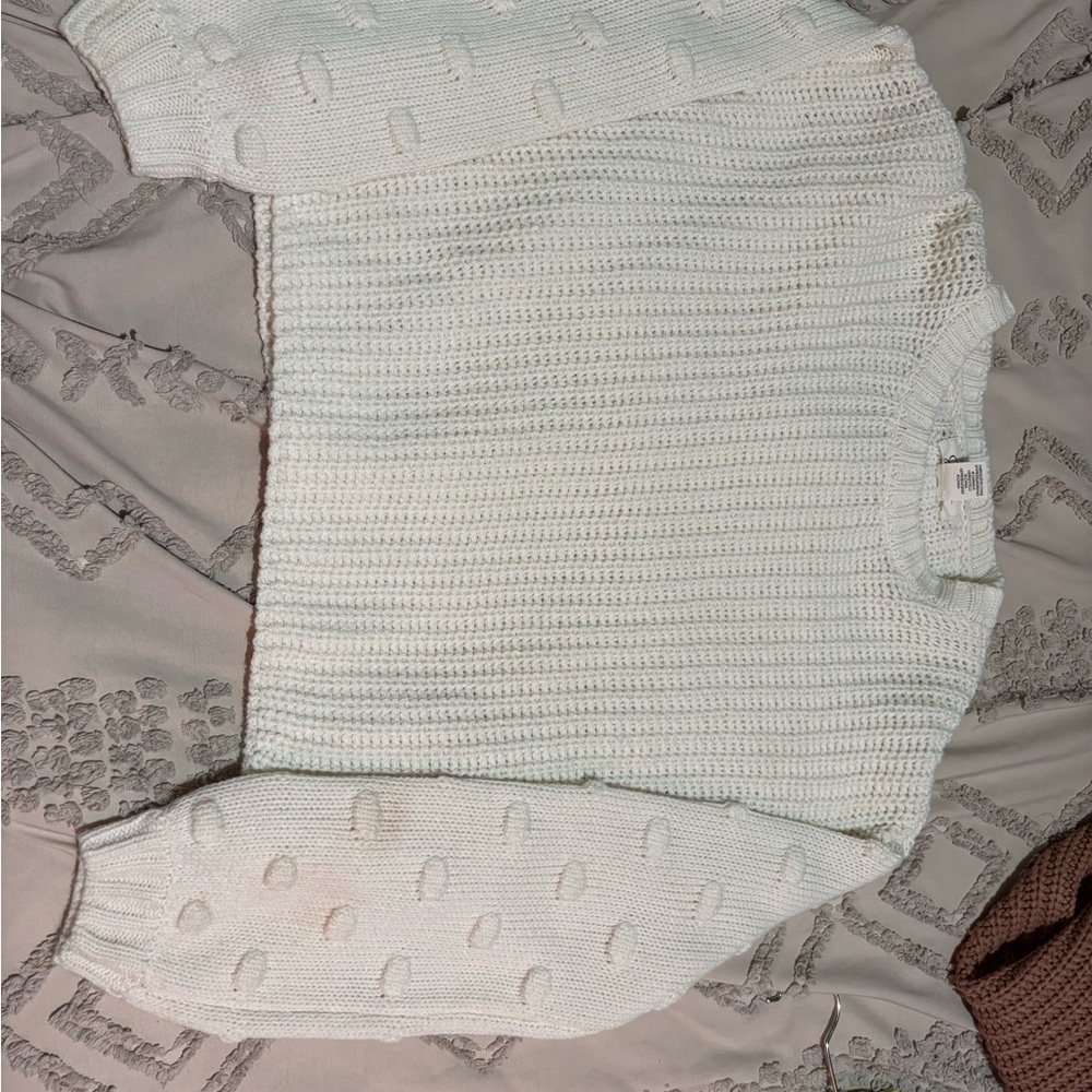 Jessica Simpson Cream Textured Knit Sweater